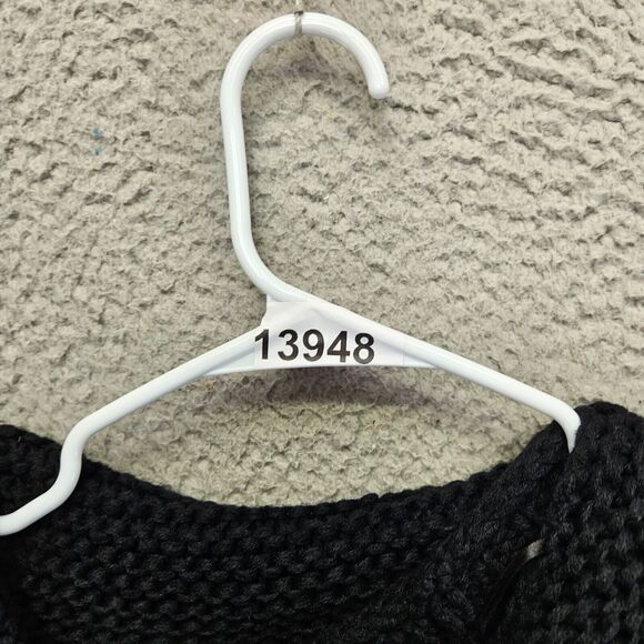 Madison Lilly Sweater Womens Small Black Cowl Neck Poncho Cable Knit - Picture 7 of 7